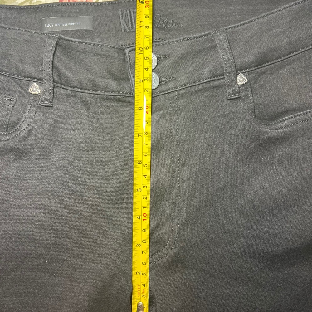 KUT from the Kloth Lucy High Rise Wide Leg Jeans Black Size 10 Stretch Denim - Picture 9 of 11